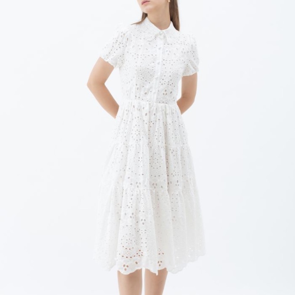 Eyelet shirt dress
